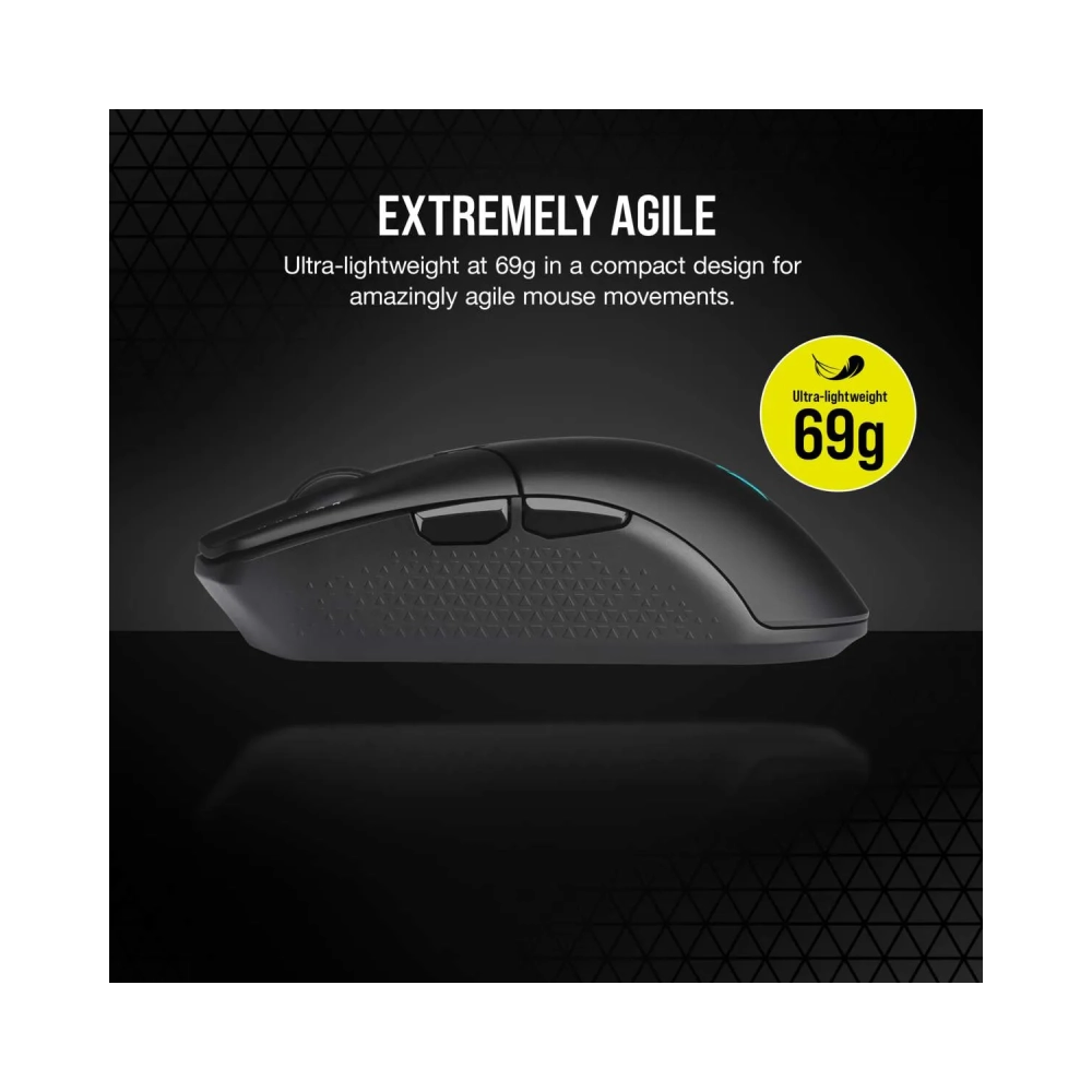 corsair katar elite wireles optical rf wireless bluetooth usb type a 26000 dpi black