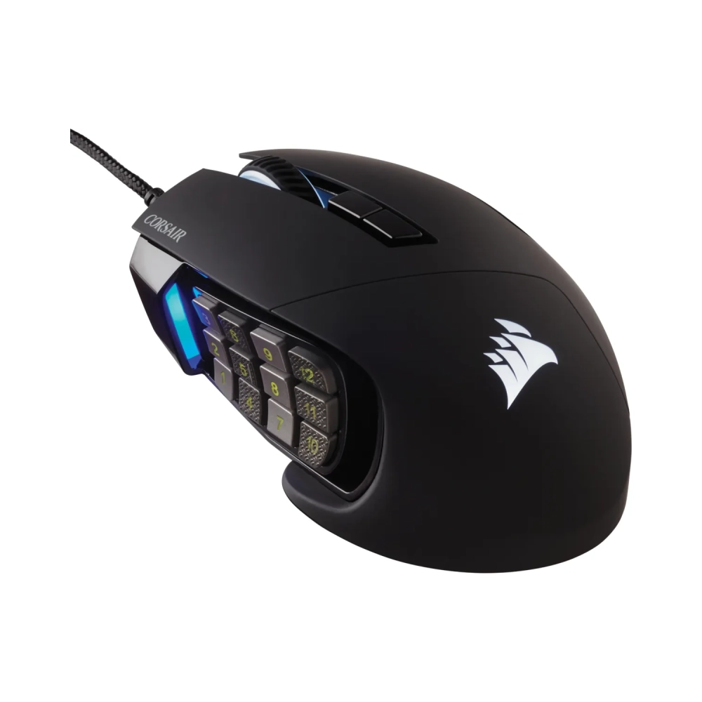 corsair scimitar rgb elite right hand optical usb 18000 dpi black