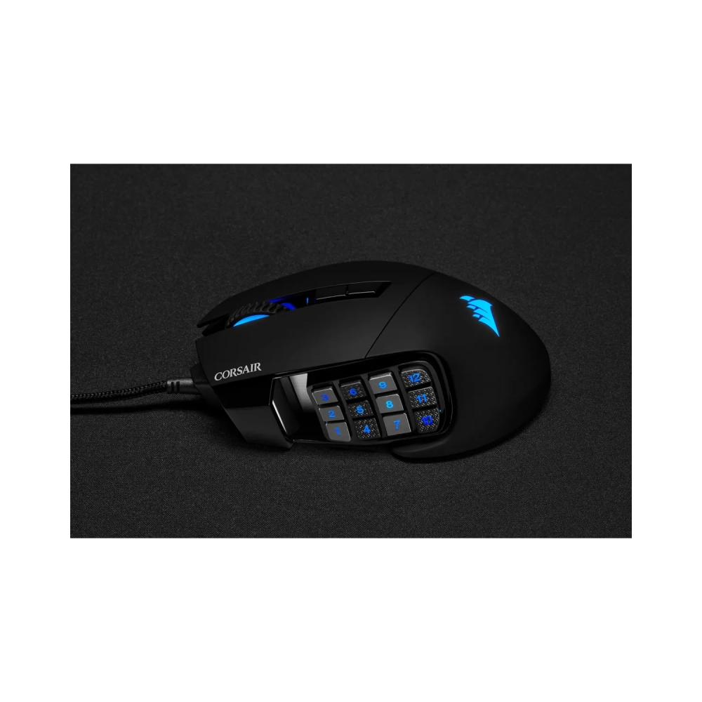 corsair scimitar rgb elite right hand optical usb 18000 dpi black
