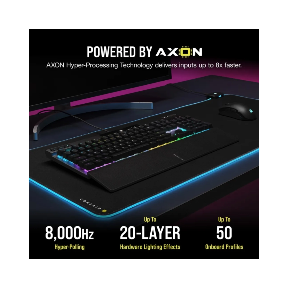 corsair k70 rgb pro full size 100 usb mechanical qwerty rgb led black