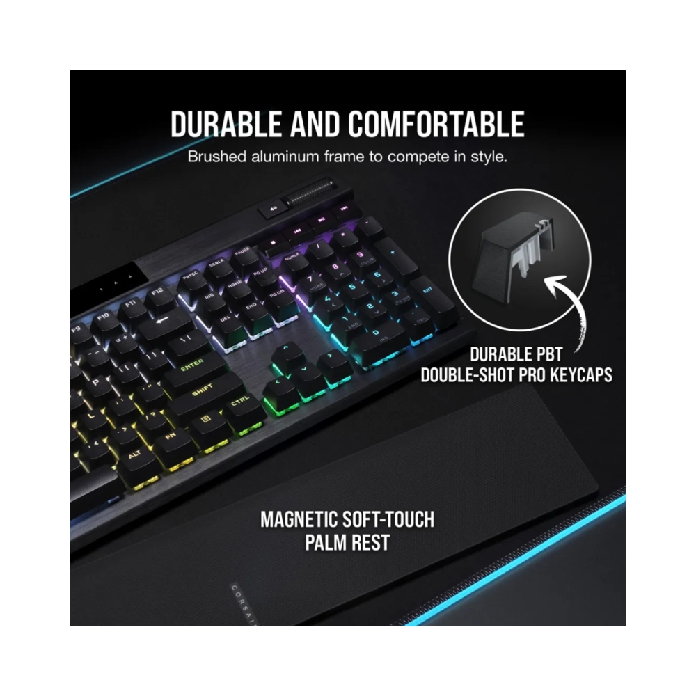 corsair k70 rgb pro full size 100 usb mechanical qwerty rgb led black