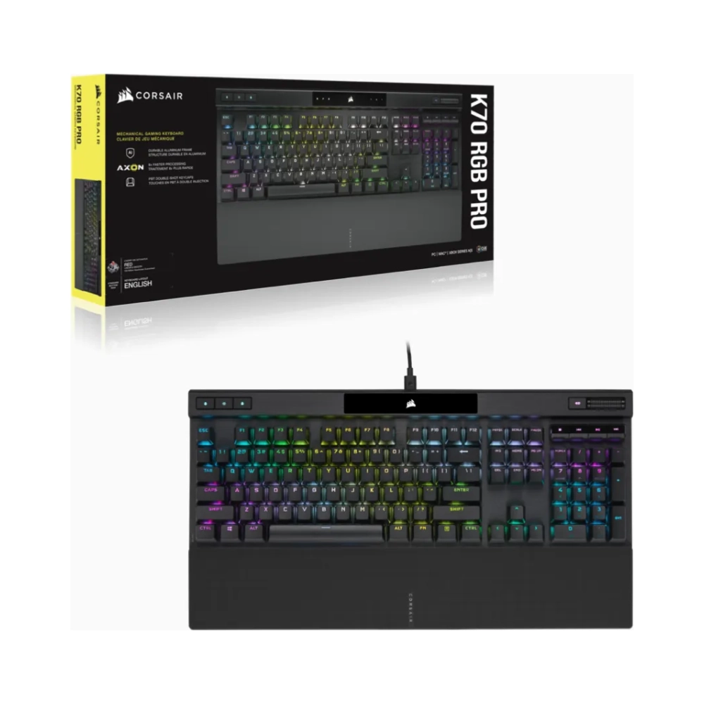 corsair k70 rgb pro full size 100 usb mechanical qwerty rgb led black