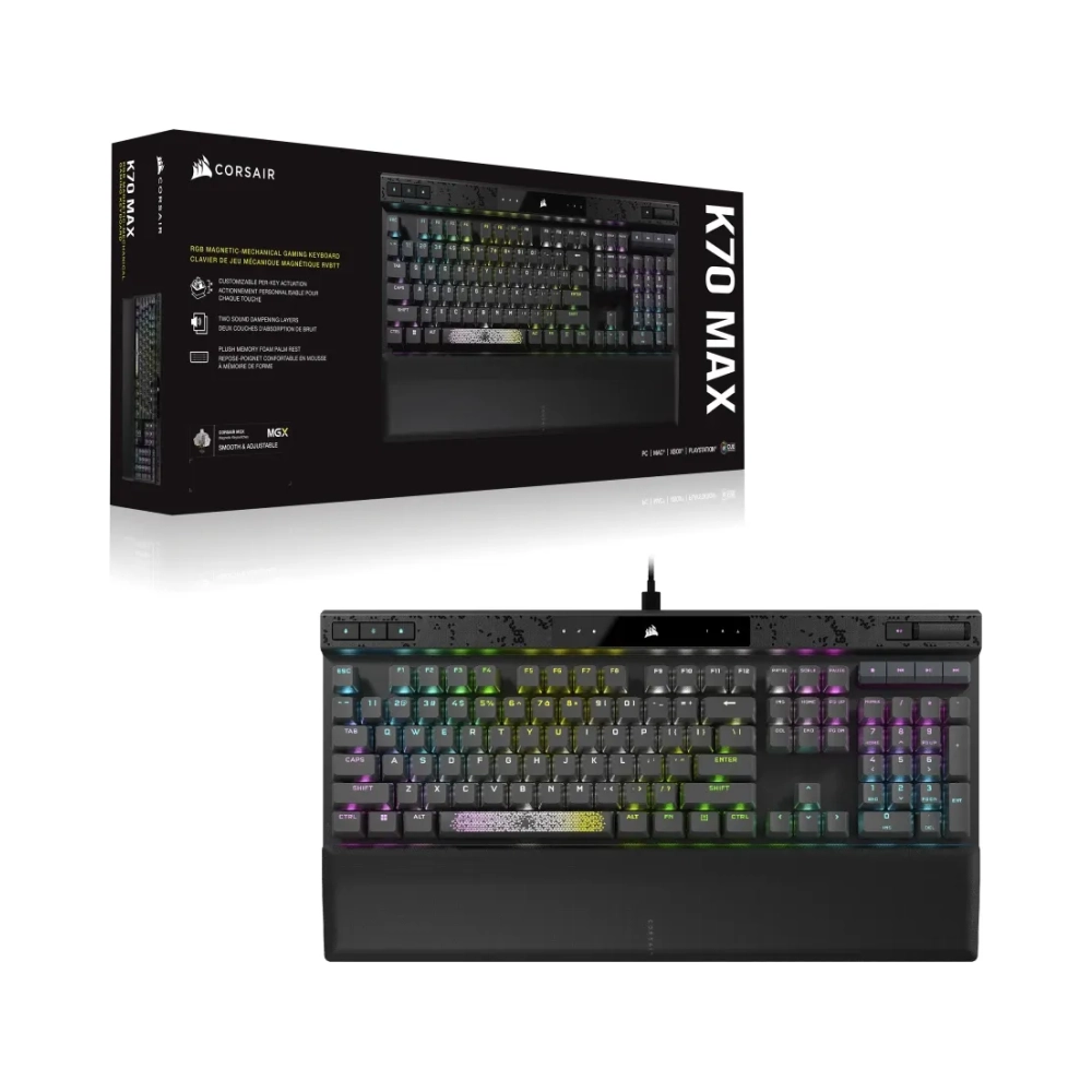 corsair k70 max full size 100 usb rgb led black
