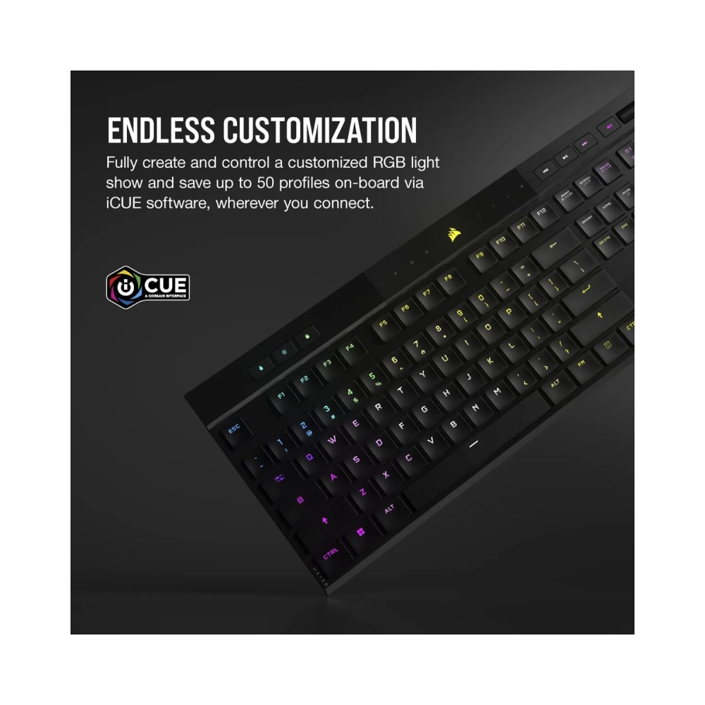 corsair k100 air full size 100 usb rf wireless bluetooth mechanical qwerty rgb led black
