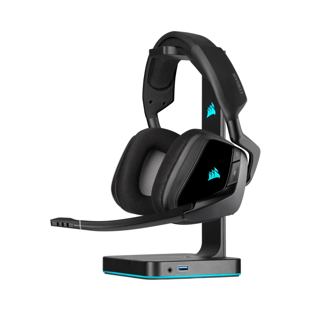 corsair void rgb elite headset head band gaming black binaural rotary