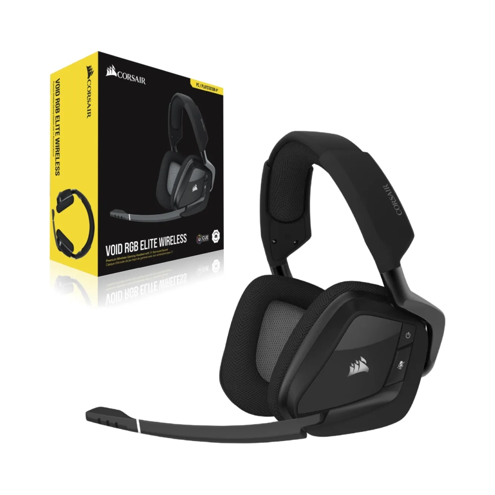 corsair void rgb elite headset head band gaming black binaural rotary