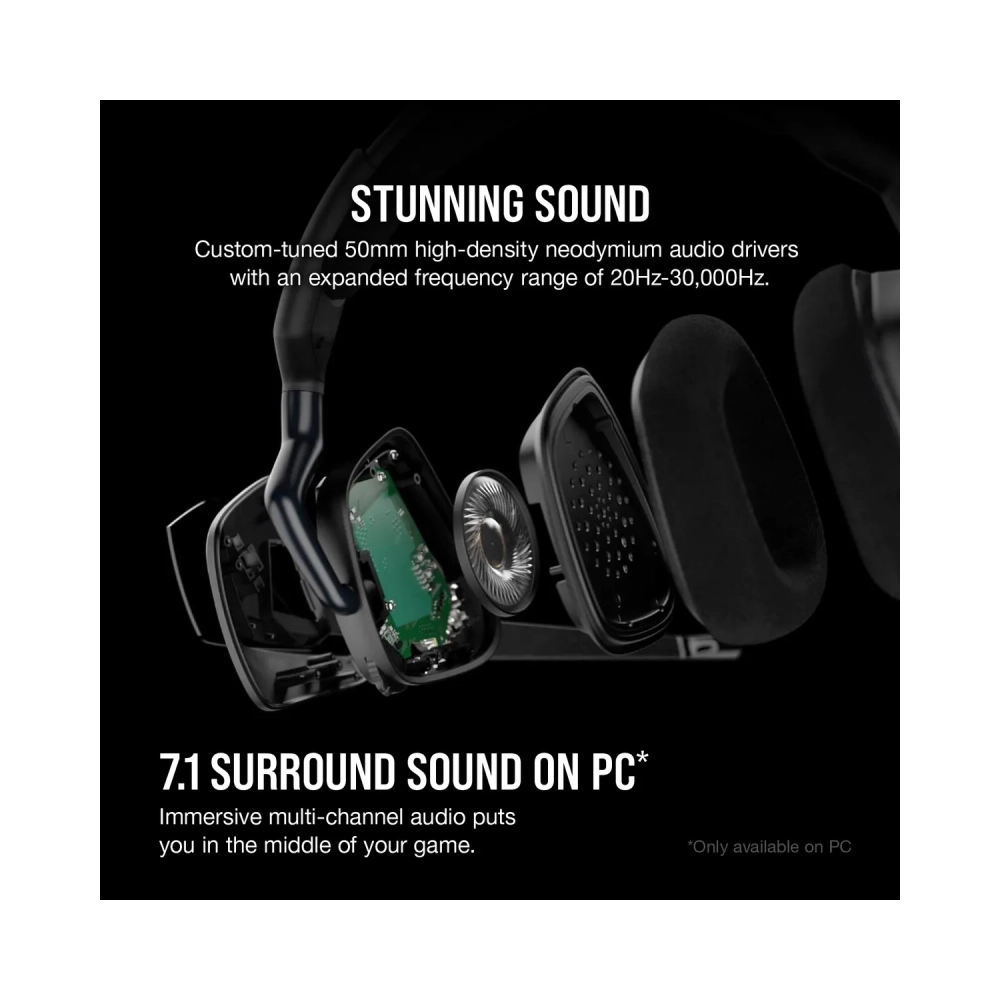 corsair void rgb elite headset head band gaming black binaural rotary