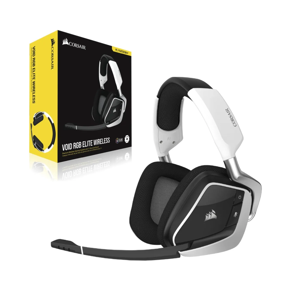 corsair void rgb elite wireless headset head band gaming blackwhite binaural 71 surround sound