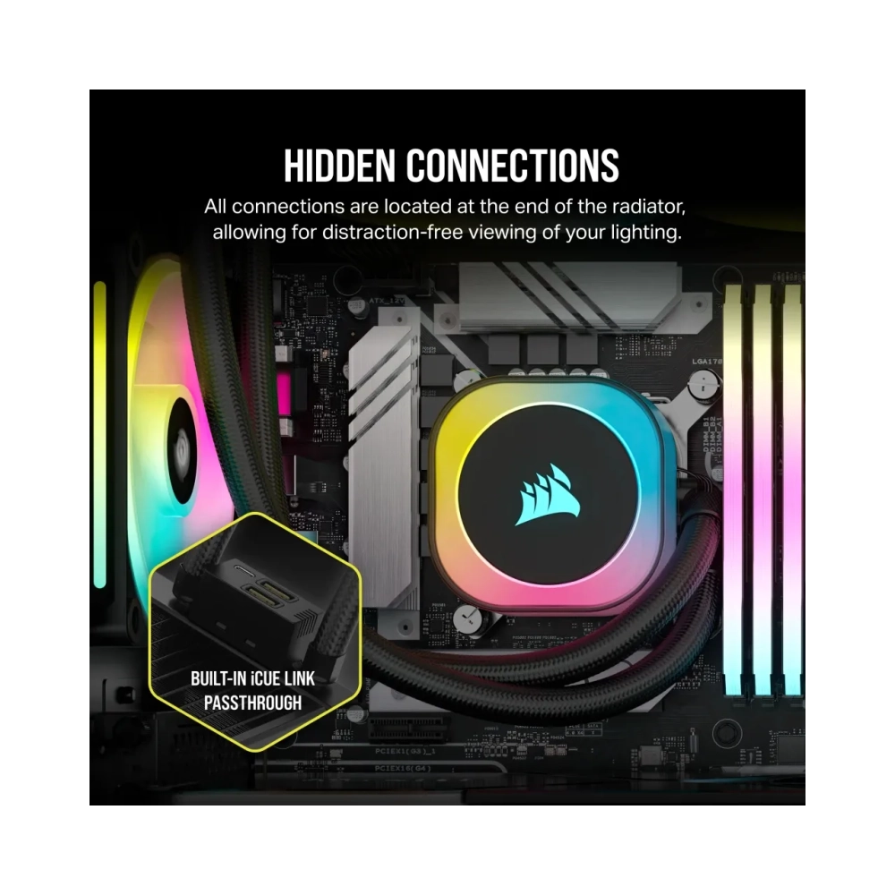corsair h100i liquid ooling kit 12 cm 480 rpm 2400 rpm 631 cfm black