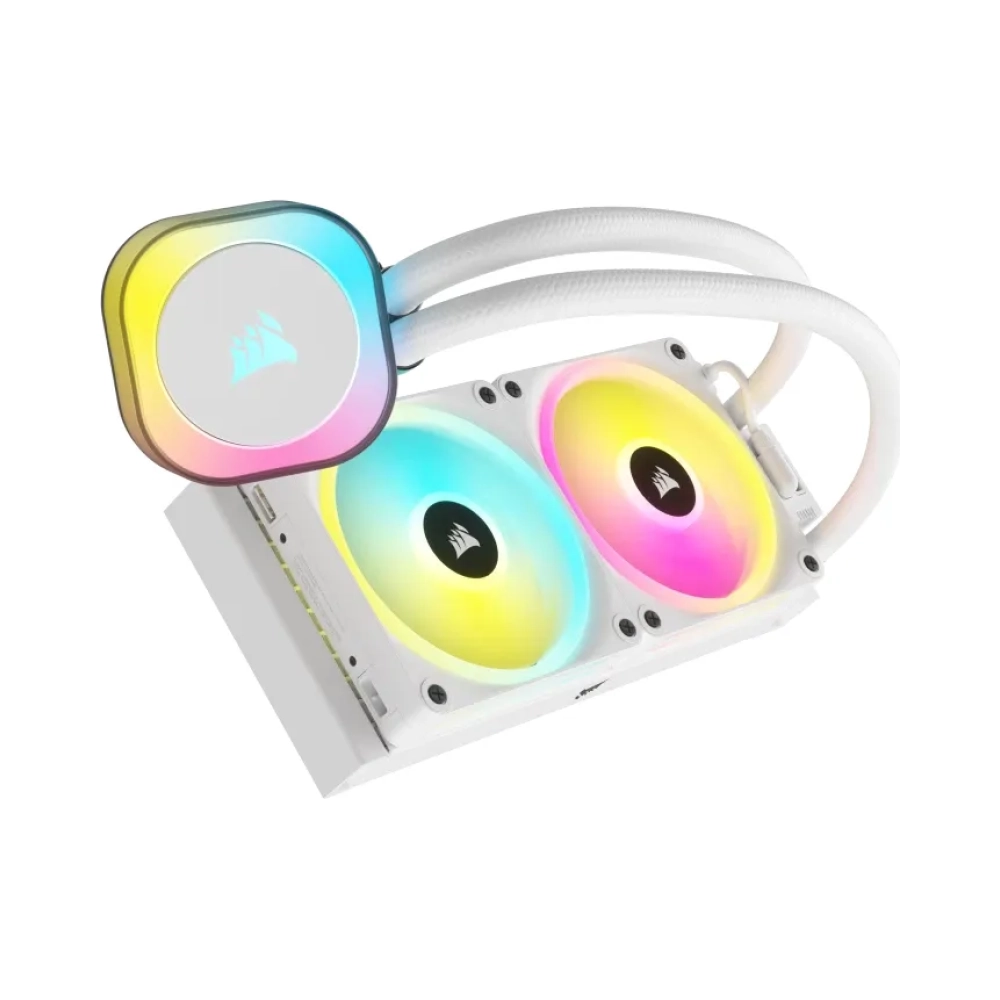 corsair h100i hybrid cooler 12 cm 480 rpm 2400 rpm 631 cfm white