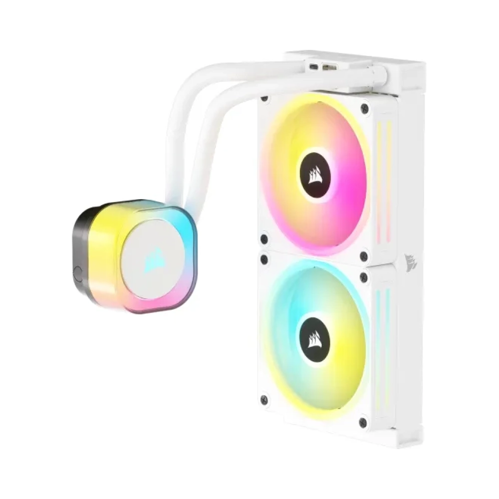 corsair h100i hybrid cooler 12 cm 480 rpm 2400 rpm 631 cfm white