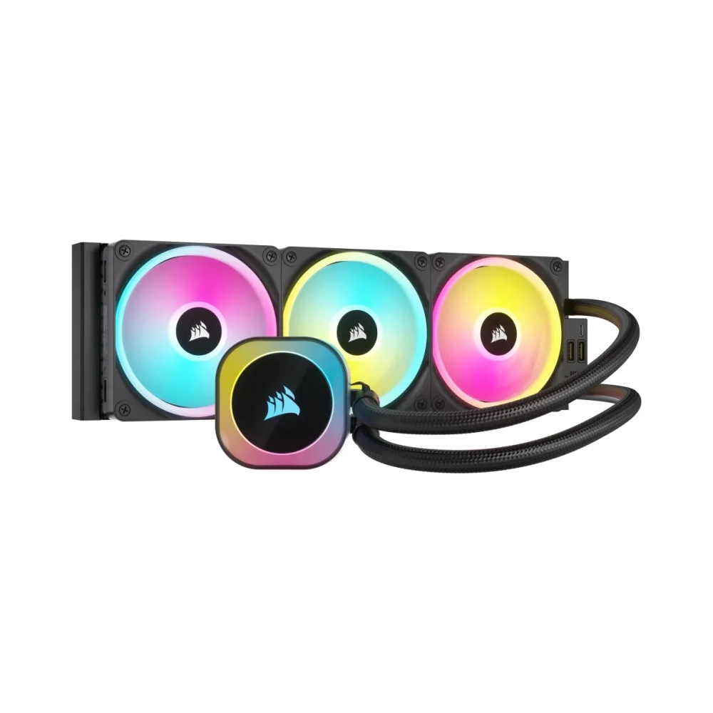corsair h150i liquid ooling kit 12 cm 480 rpm 2400 rpm 631 cfm black