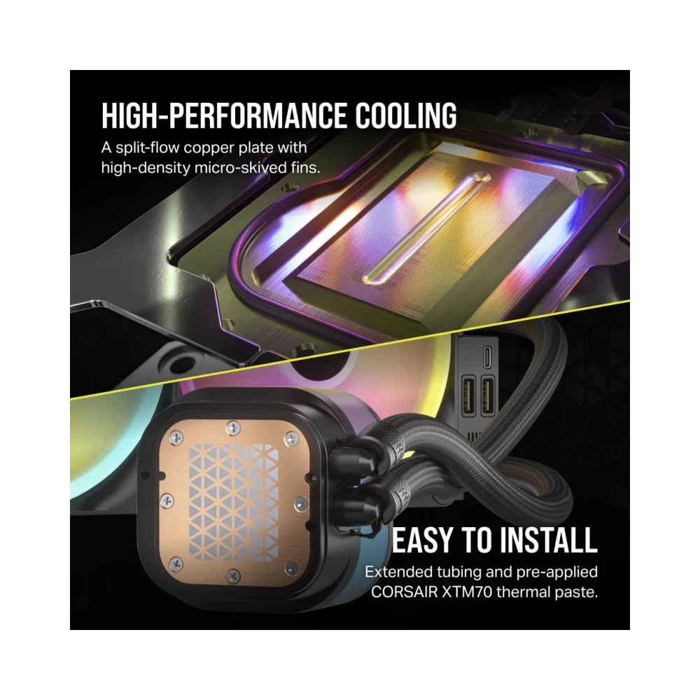corsair h170i liquid ooling kit 14 cm 400 rpm 2000 rpm 825 cfm black