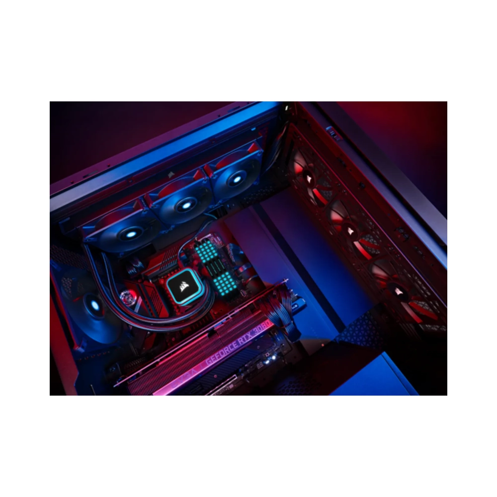 corsair h100i air cooler 19 db 358 db 6557 cfm black
