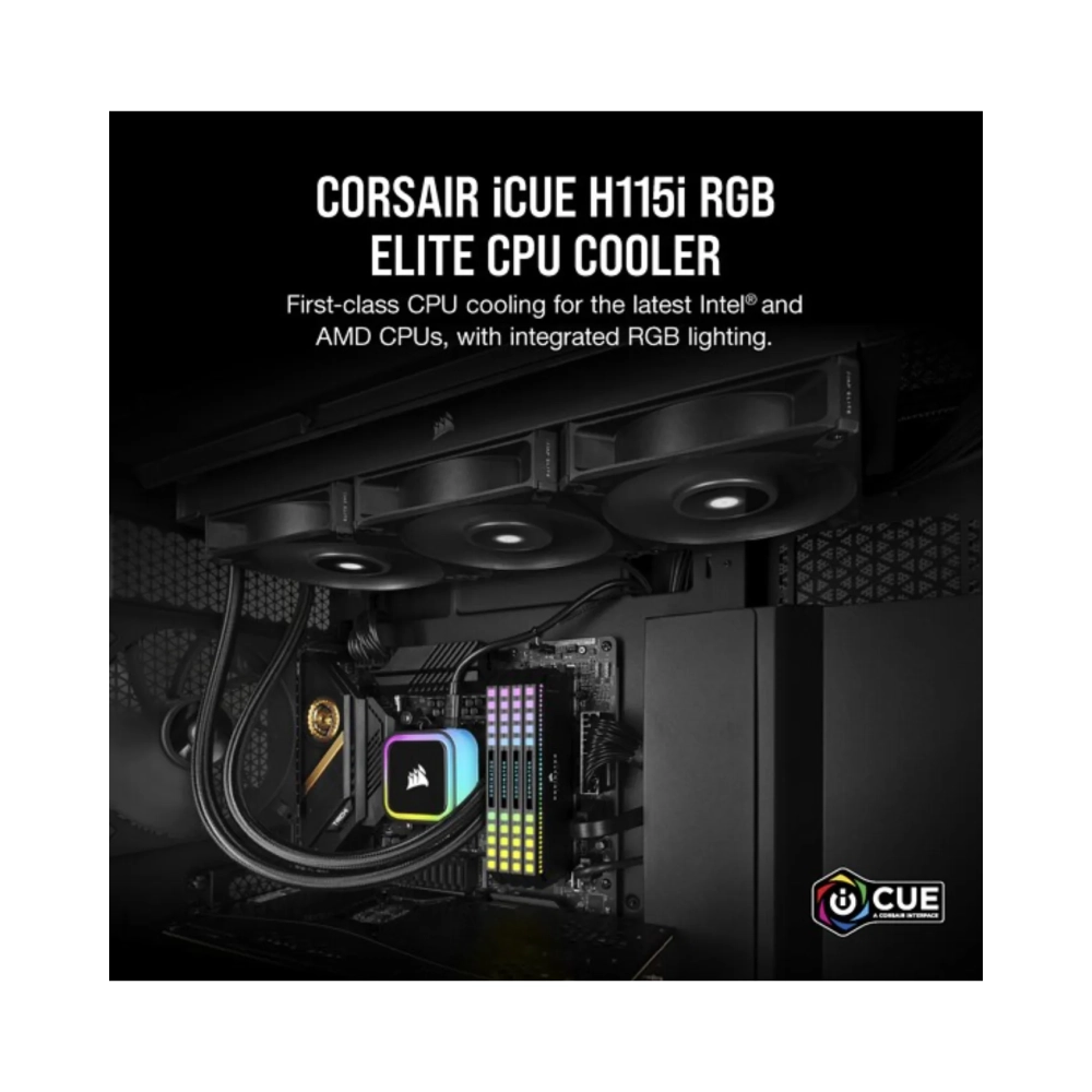 corsair h115i air cooler 19 db 358 db 89 cfm black