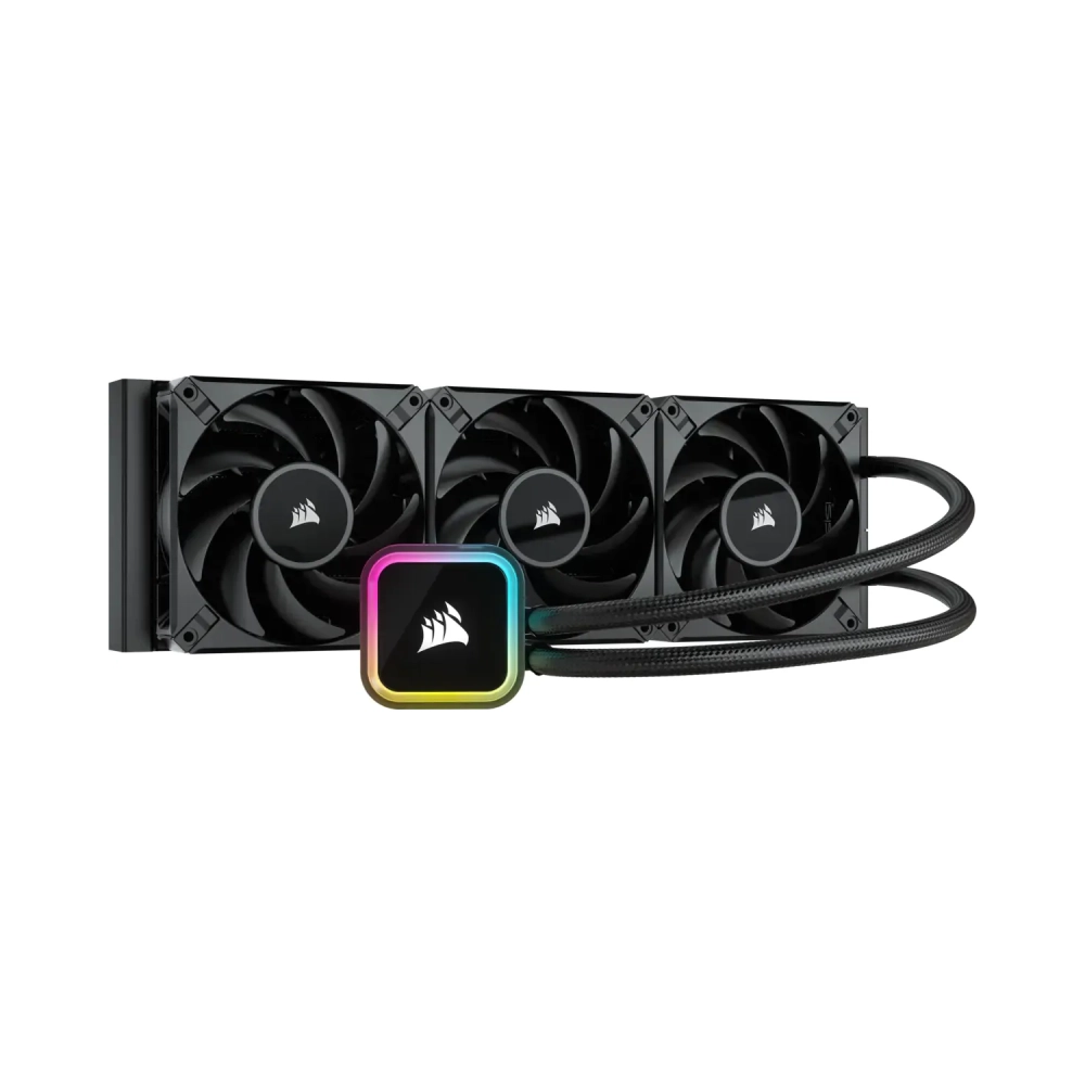 corsair icue h150i rgb elite all in one liquid cooler 12 cm 1850 rpm 19 db 358 db 6557 cfm