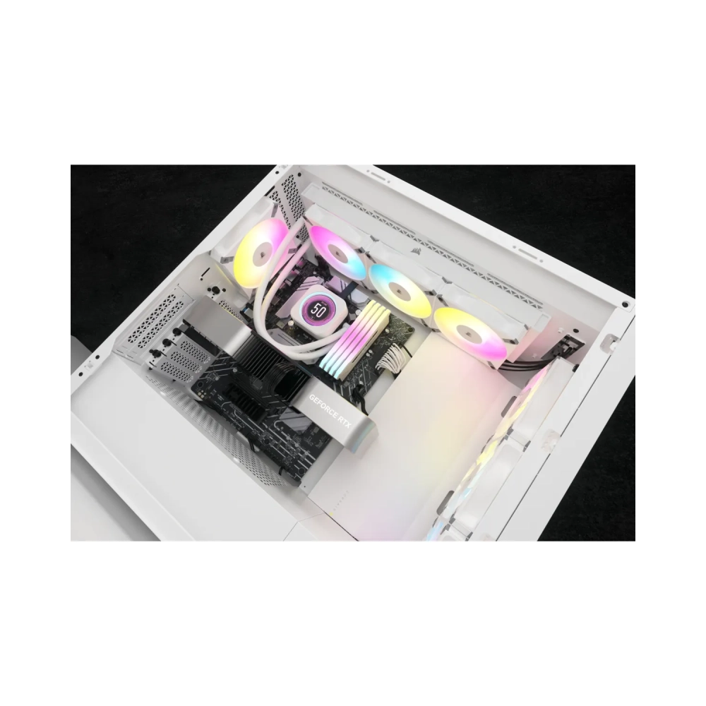 corsair cw 9060077 ww liquid ooling kit 12 cm 550 rpm 2100 rpm 6557 cfm white