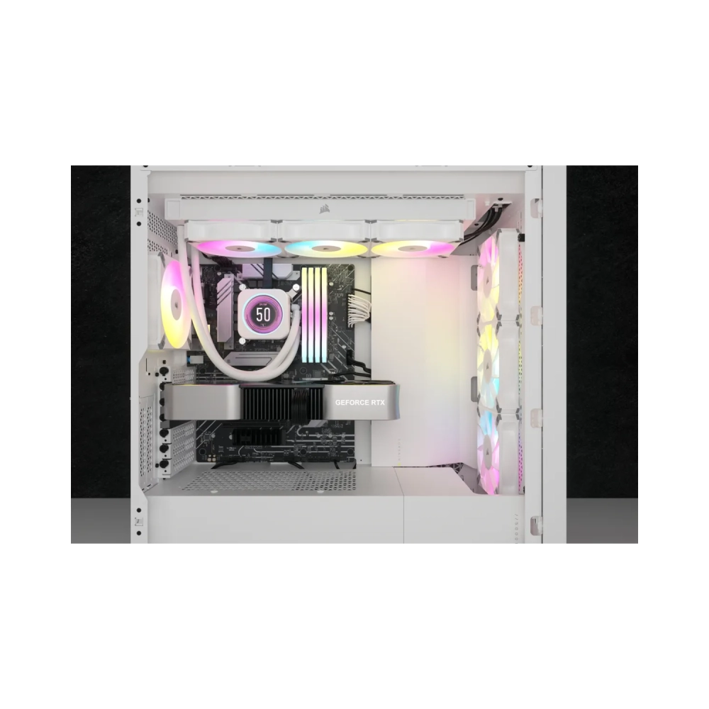 corsair cw 9060077 ww liquid ooling kit 12 cm 550 rpm 2100 rpm 6557 cfm white