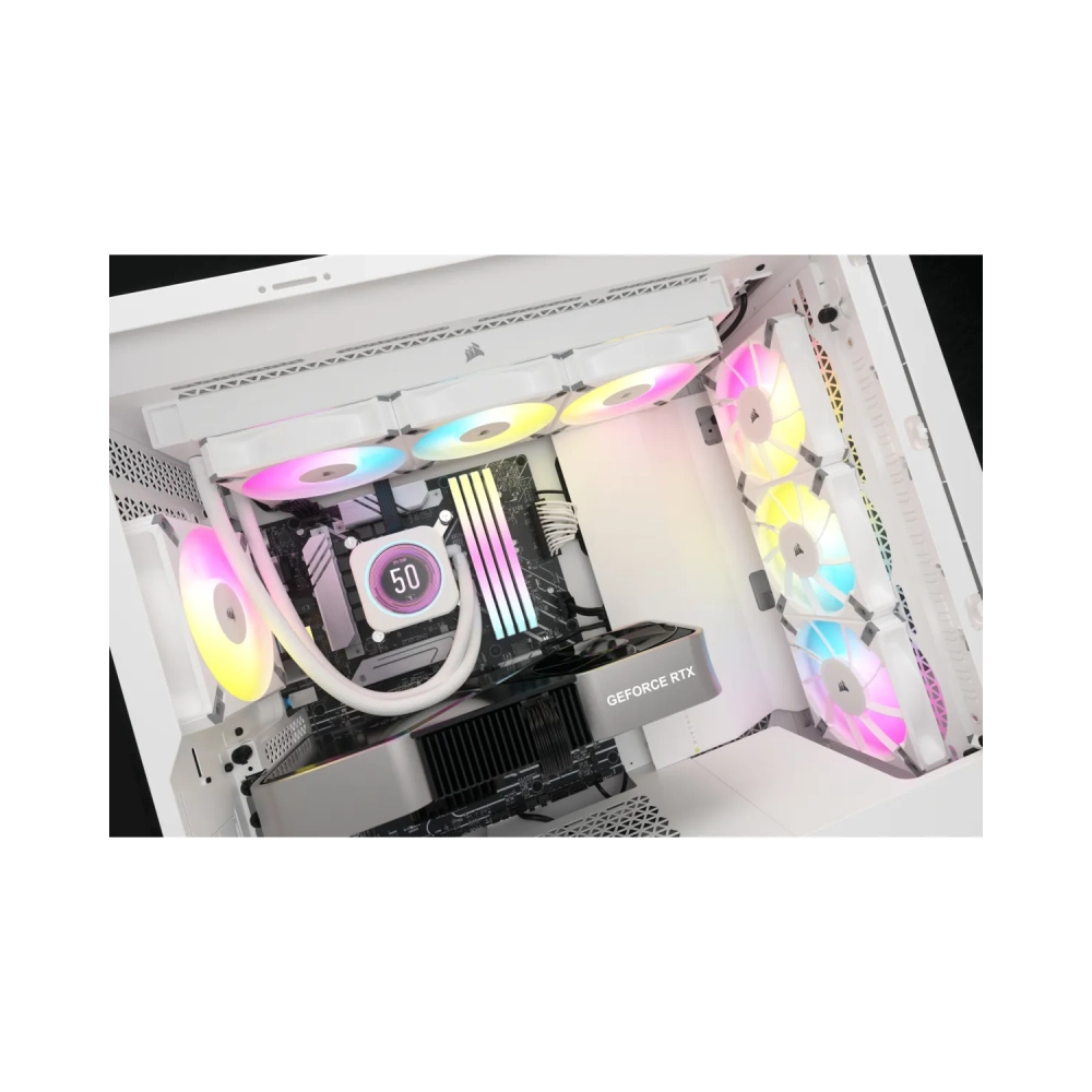 corsair cw 9060077 ww liquid ooling kit 12 cm 550 rpm 2100 rpm 6557 cfm white