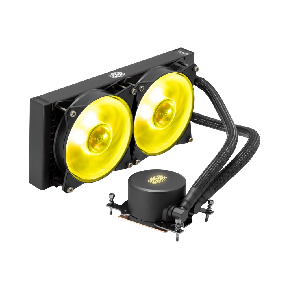 cooler master masterliquid ml240 rgb tr4 processor 15 db 4 pin 3 pin 2 fans 650 rpm