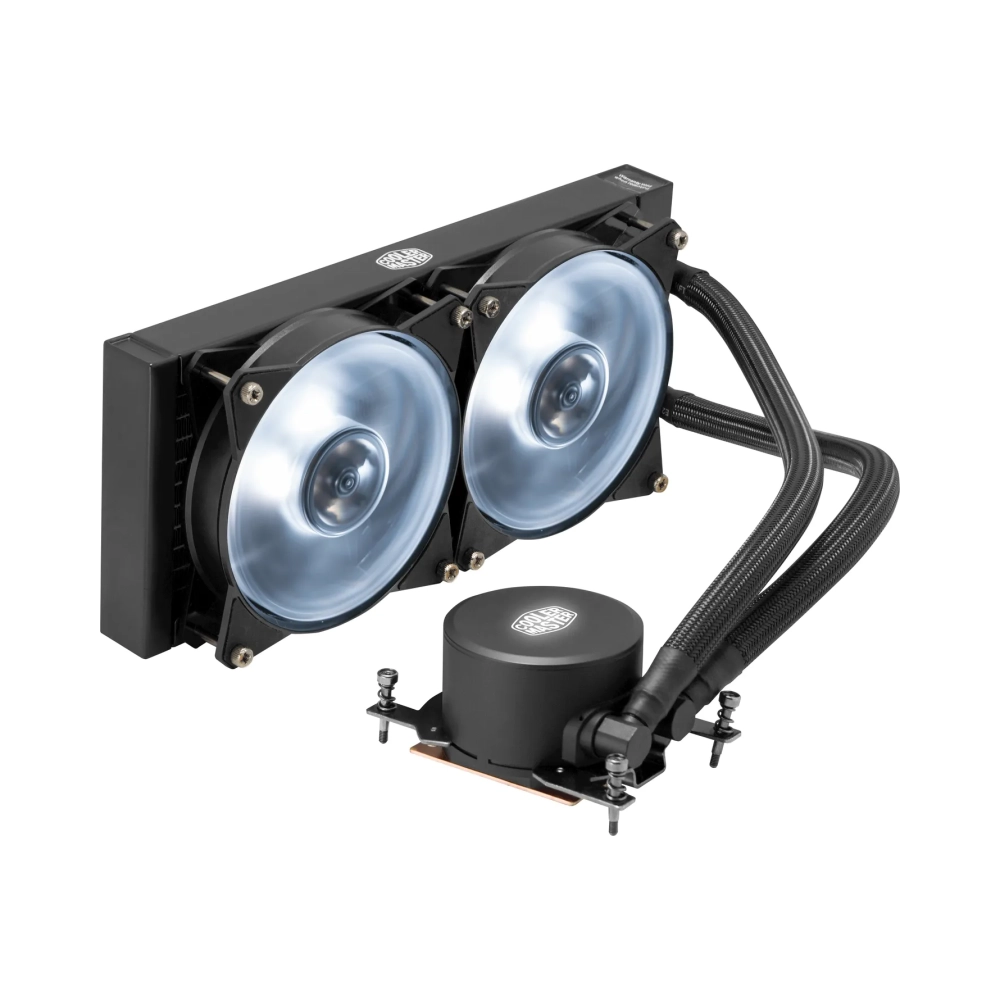 cooler master masterliquid ml240 rgb tr4 processor 15 db 4 pin 3 pin 2 fans 650 rpm
