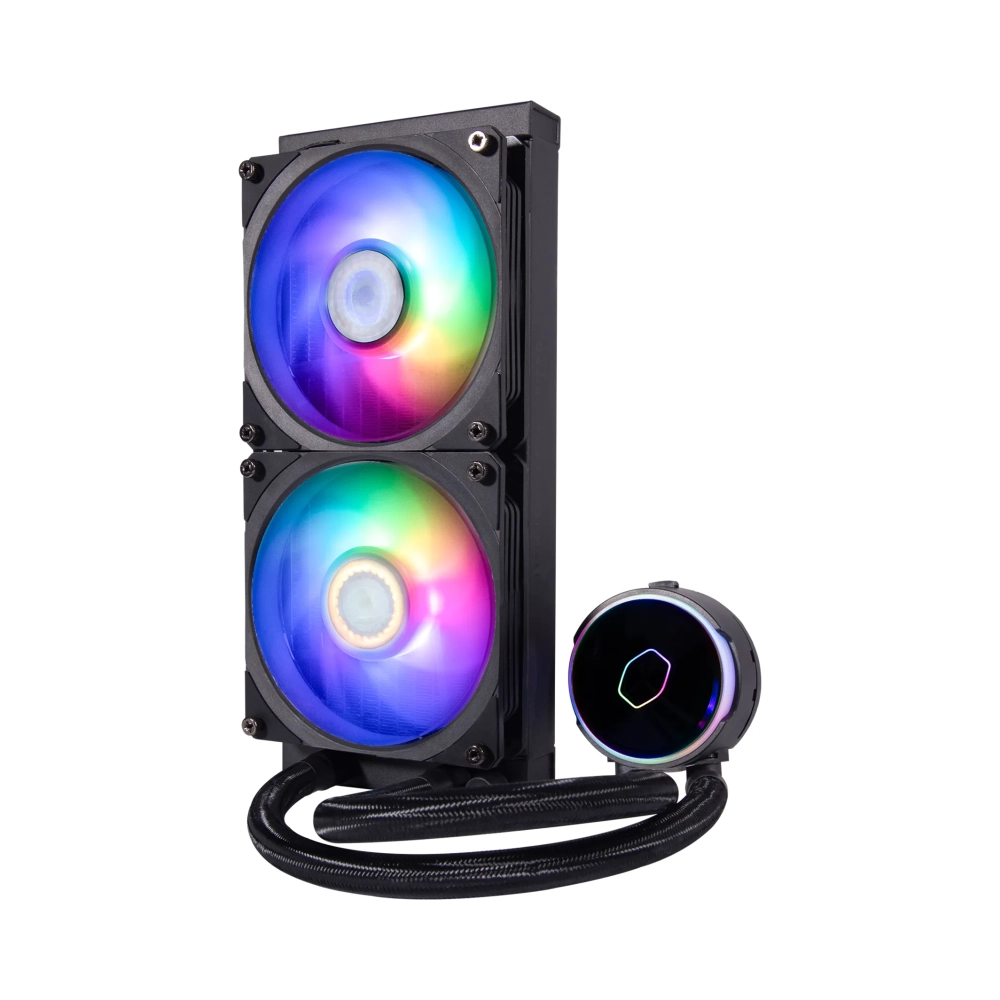 cooler master masterliquid pl240 flux liquid ooling kit 12 cm 2300 rpm 32 db 7237 cfm black