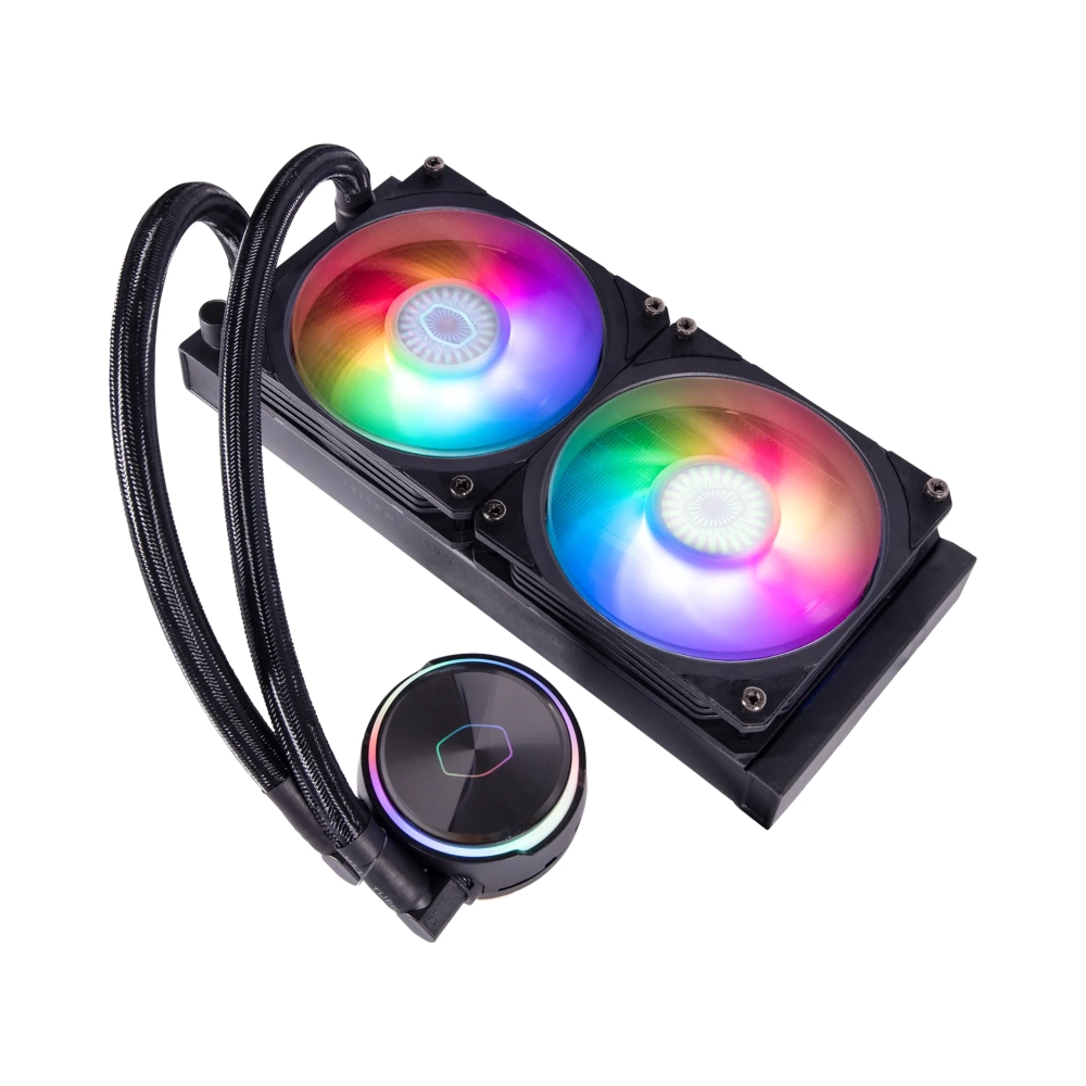 cooler master masterliquid pl240 flux liquid ooling kit 12 cm 2300 rpm 32 db 7237 cfm black