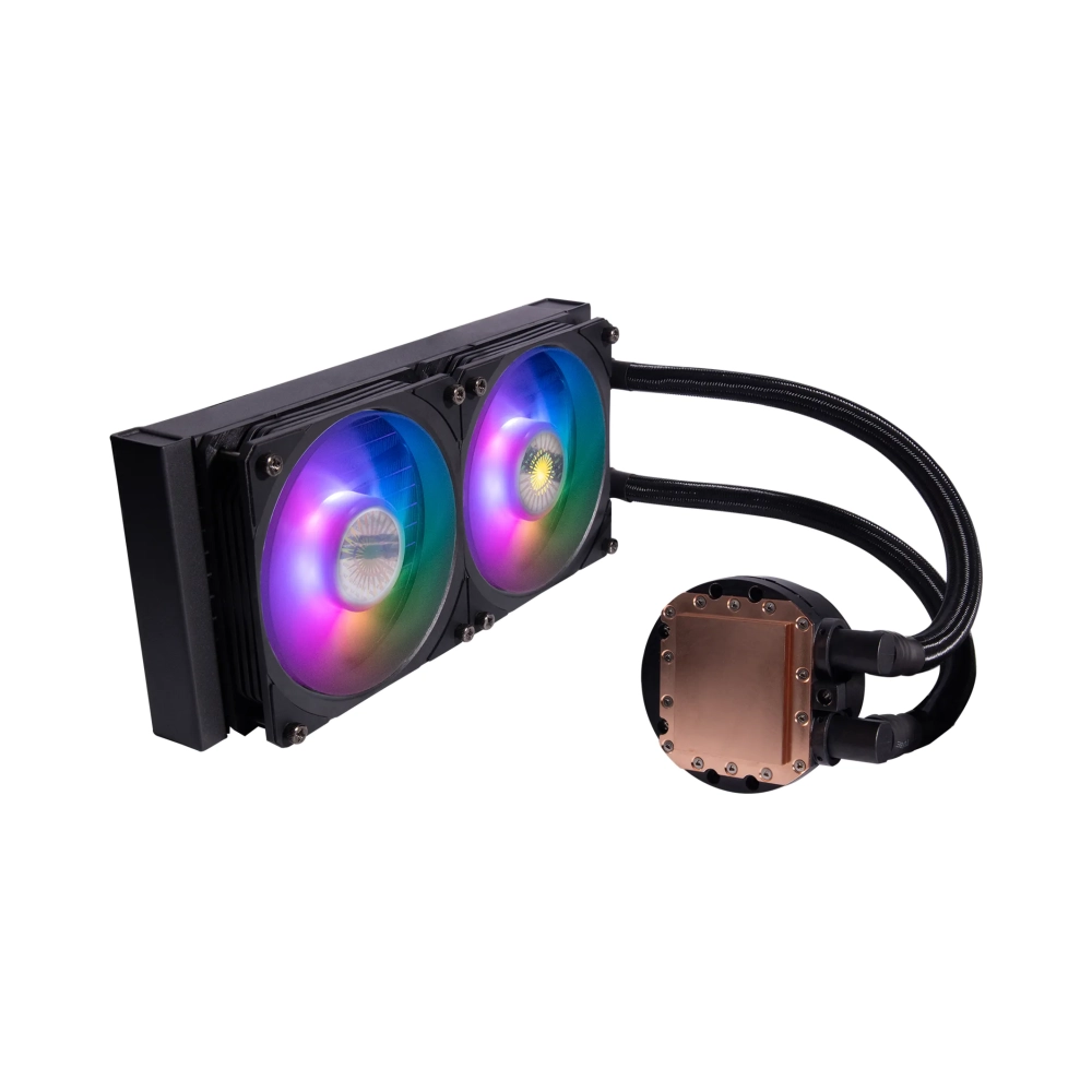 cooler master masterliquid pl240 flux liquid ooling kit 12 cm 2300 rpm 32 db 7237 cfm black