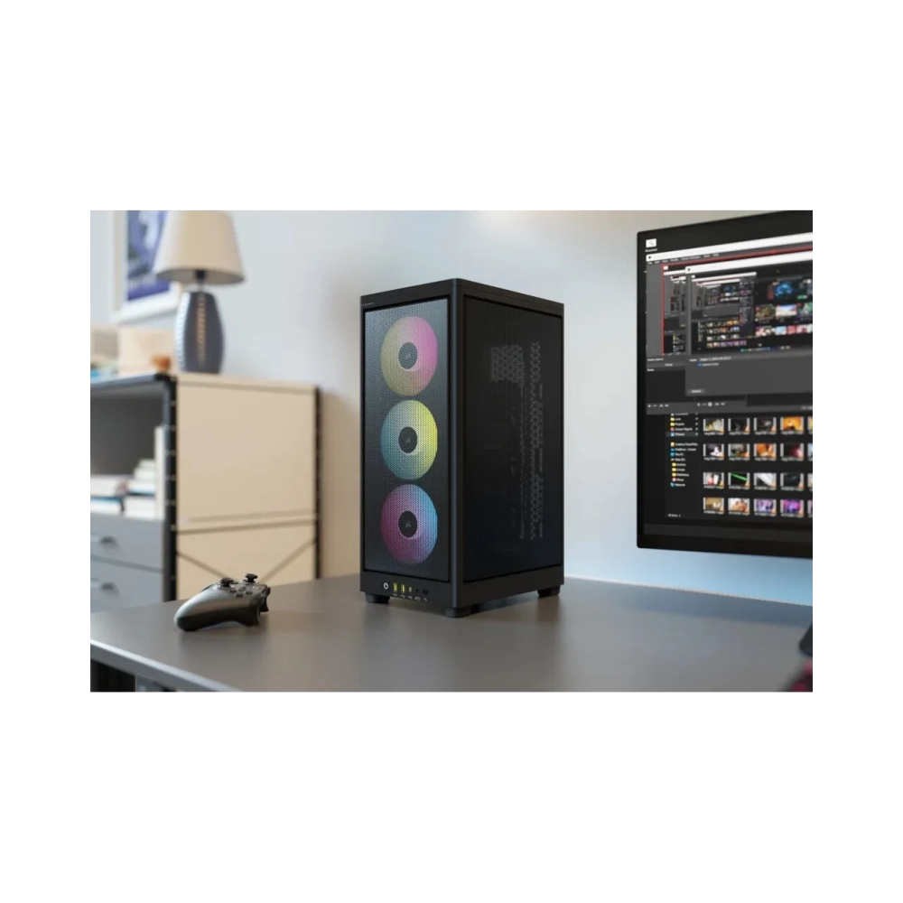 corsair 2000d rgb airflow small form factor sff pc black mini itx mesh multi