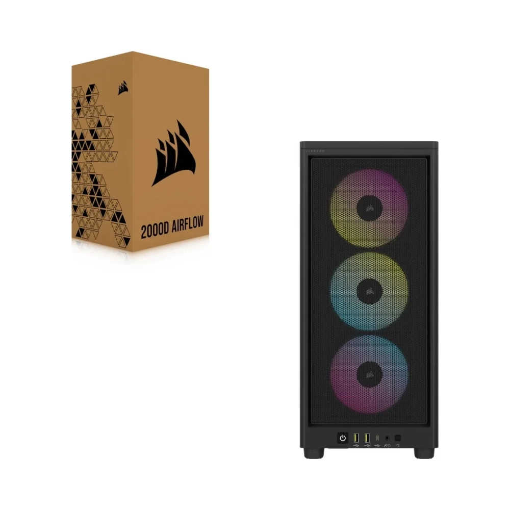 corsair 2000d rgb airflow small form factor sff pc black mini itx mesh multi