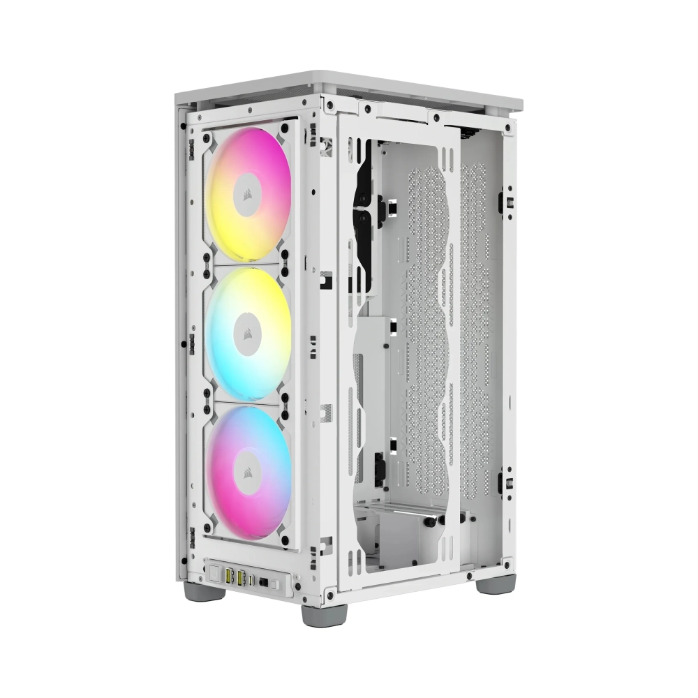 corsair 2000d rgb airflow small form factor sff pc white mini itx mesh tempered glass multi