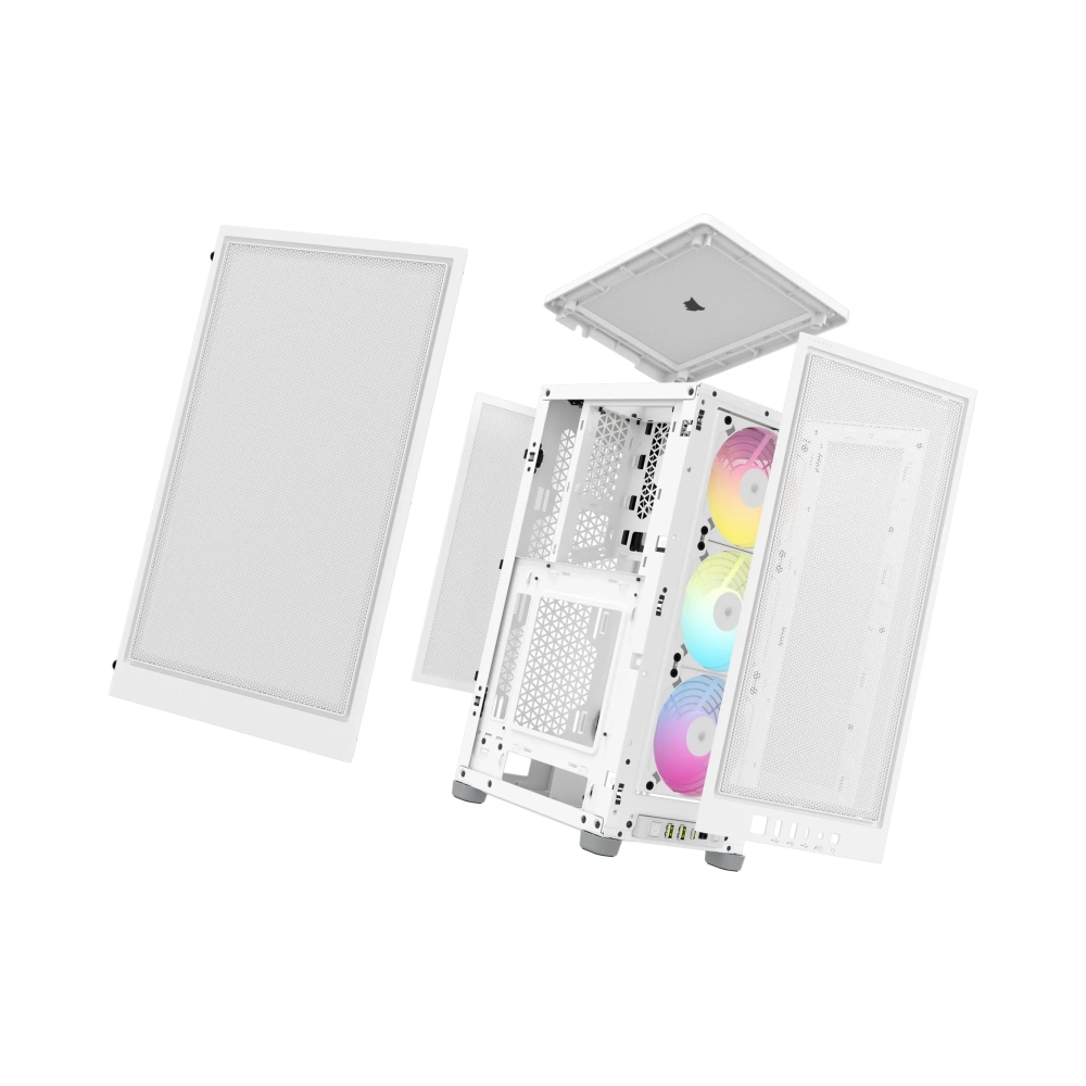 corsair 2000d rgb airflow small form factor sff pc white mini itx mesh tempered glass multi