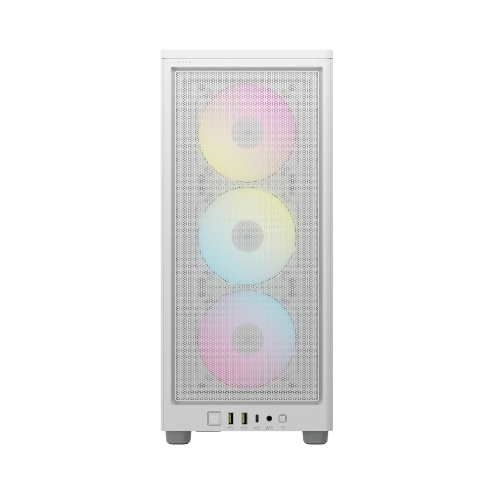 corsair 2000d rgb airflow small form factor sff pc white mini itx mesh tempered glass multi