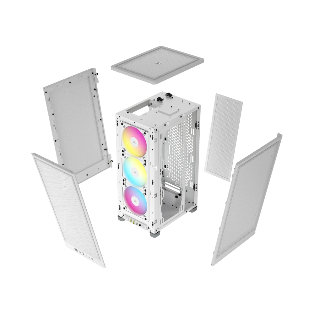 corsair 2000d rgb airflow small form factor sff pc white mini itx mesh tempered glass multi