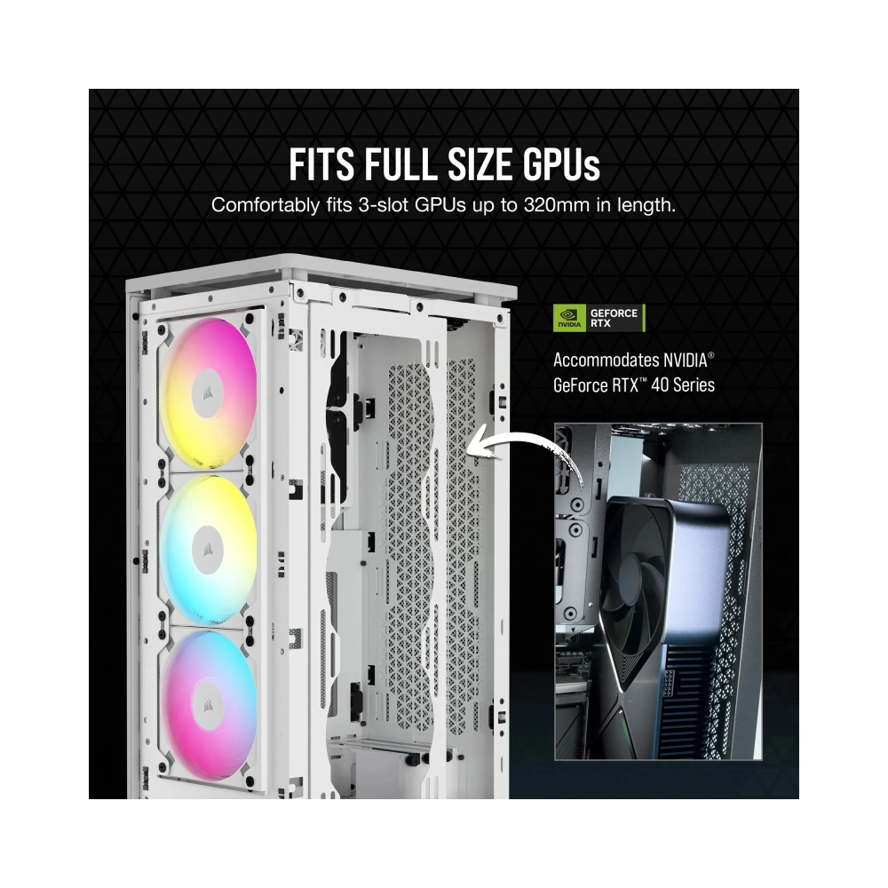 corsair 2000d rgb airflow small form factor sff pc white mini itx mesh tempered glass multi