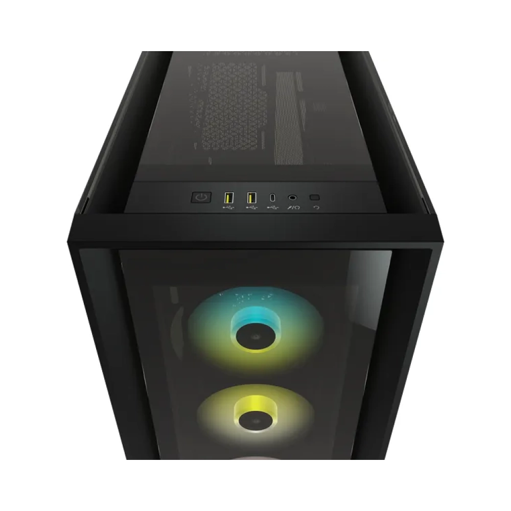 corsair icue 5000x rgb midi tower pc plastic steel tempered glass black atxeatxitx gaming
