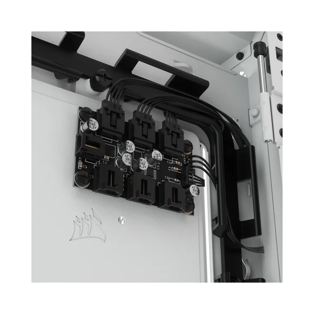 corsair icue 5000x rgb midi tower pc plastic steel tempered glass white atxeatxitx gaming