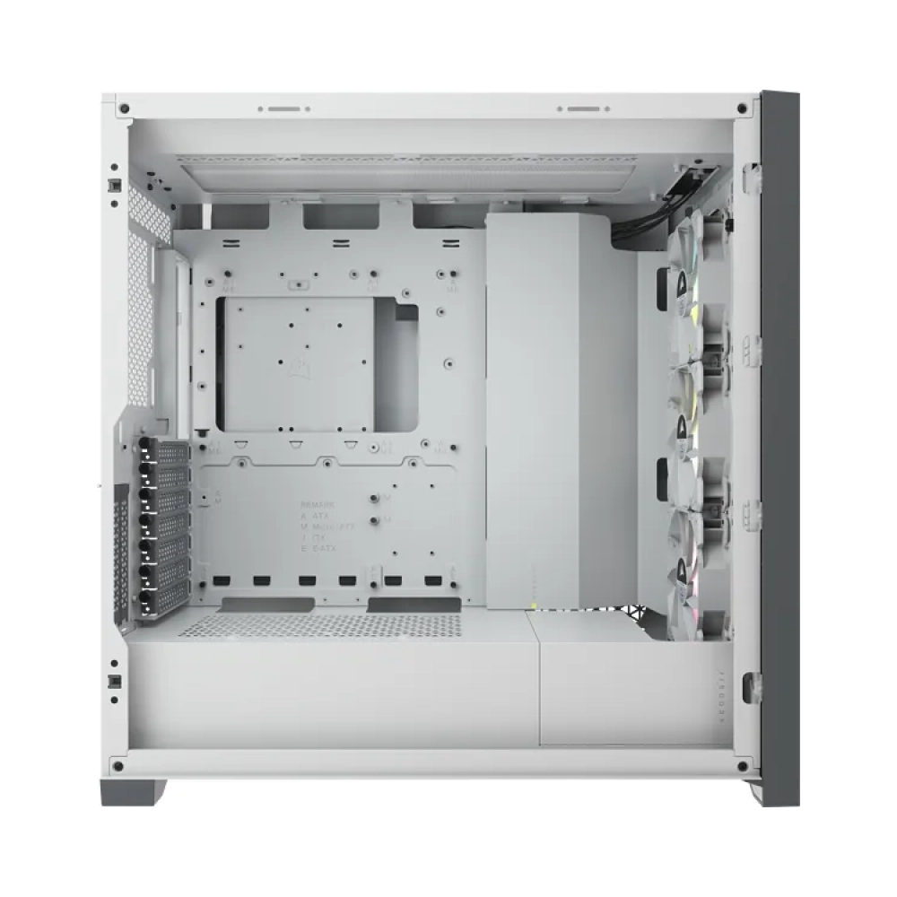 corsair icue 5000x rgb midi tower pc plastic steel tempered glass white atxeatxitx gaming