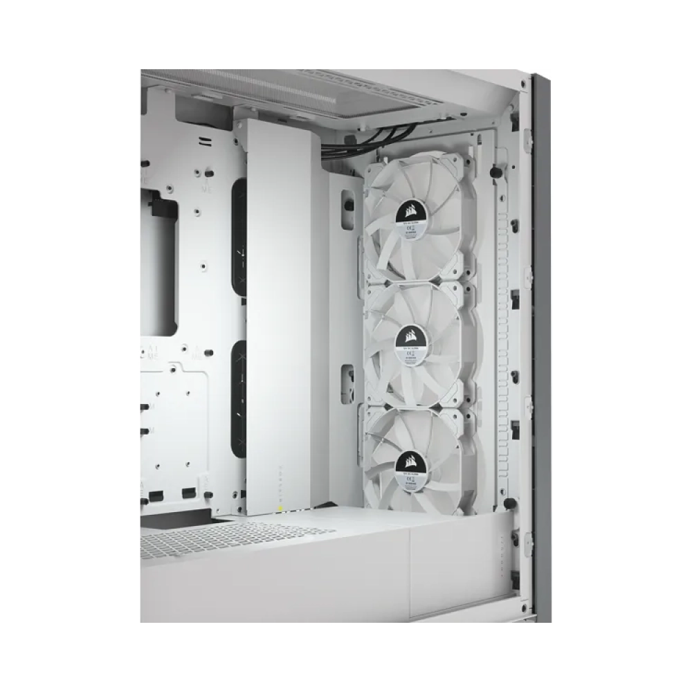 corsair icue 5000x rgb midi tower pc plastic steel tempered glass white atxeatxitx gaming