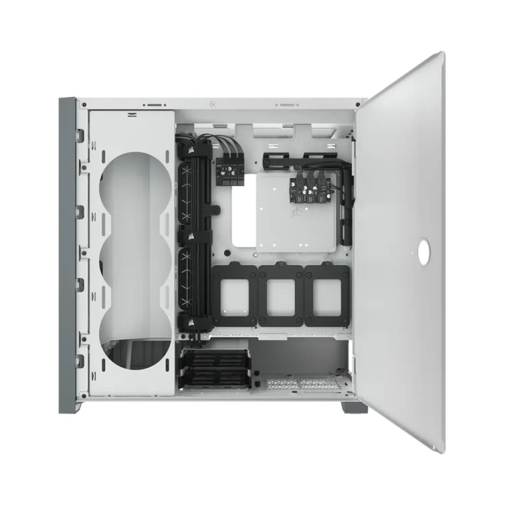 corsair icue 5000x rgb midi tower pc plastic steel tempered glass white atxeatxitx gaming