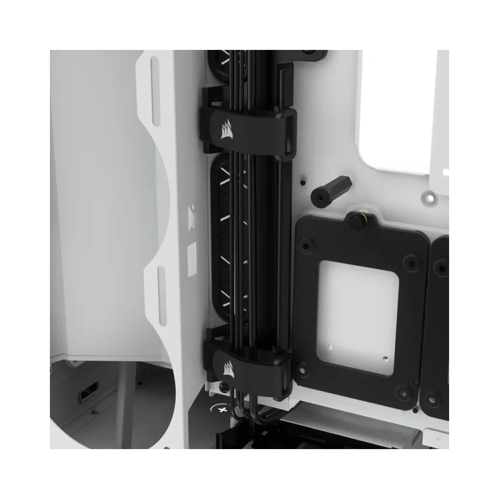 corsair icue 5000x rgb midi tower pc plastic steel tempered glass white atxeatxitx gaming