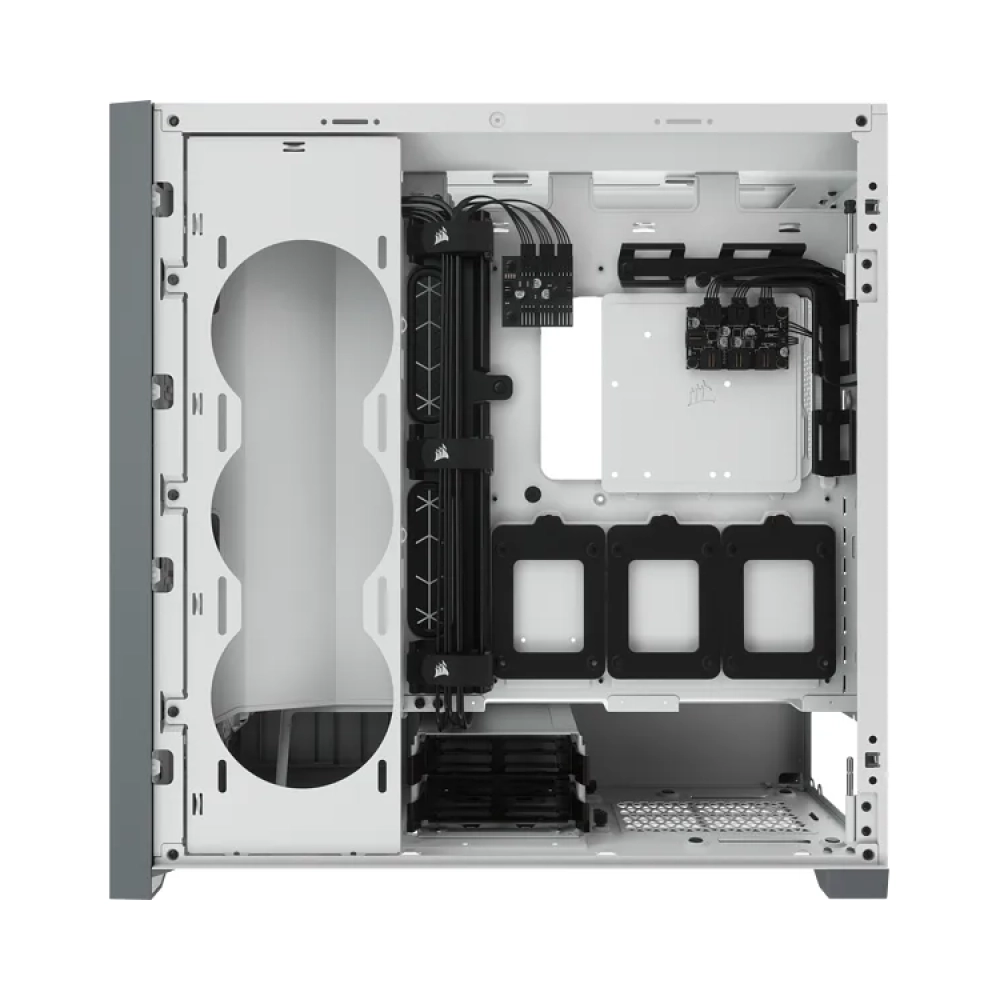 corsair icue 5000x rgb midi tower pc plastic steel tempered glass white atxeatxitx gaming