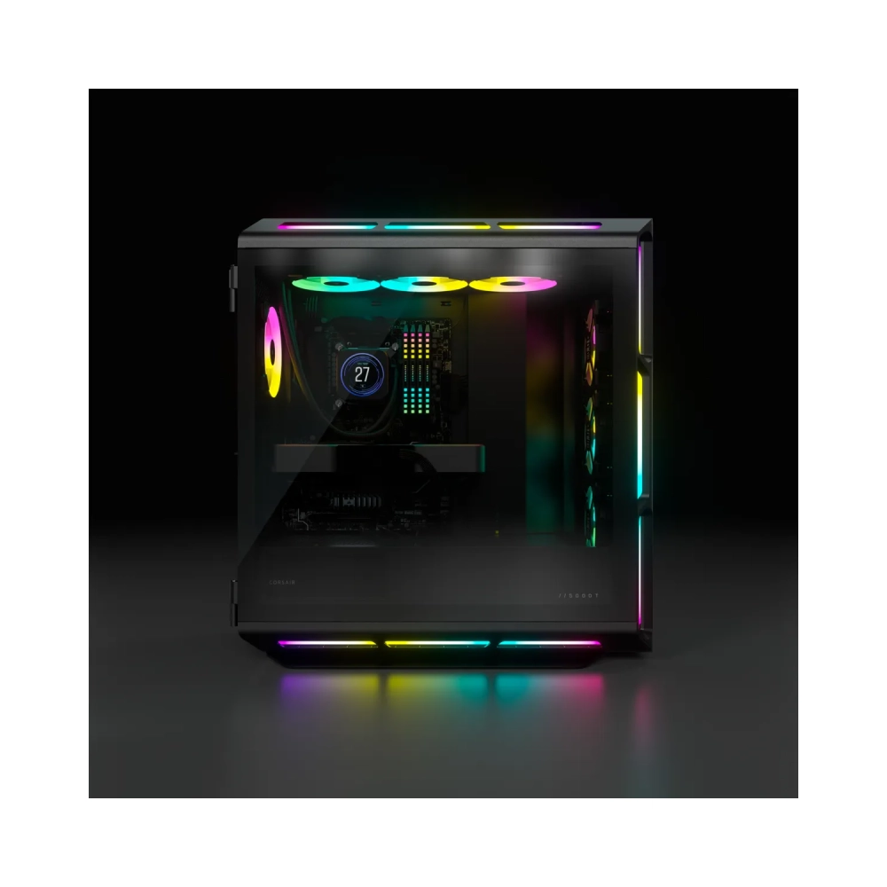corsair cc 9011230 ww midi tower pc black atx homeoffice blue green red