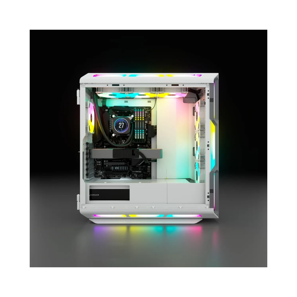 corsair icue 5000t rgb midi tower pc white atx eatx micro atx gaming multi
