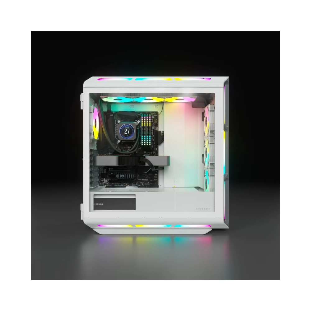 corsair icue 5000t rgb midi tower pc white atx eatx micro atx gaming multi