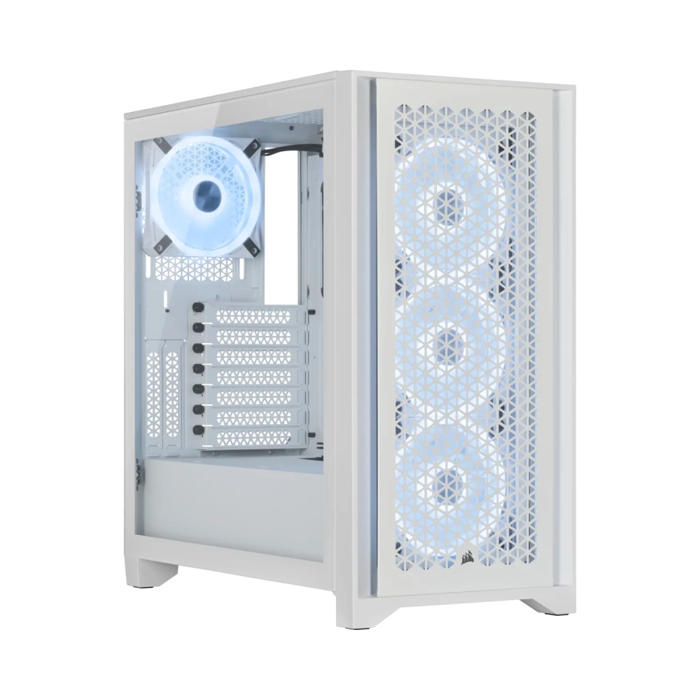 corsair icue 4000d rgb midi tower pc white atx tempered glass 17 cm