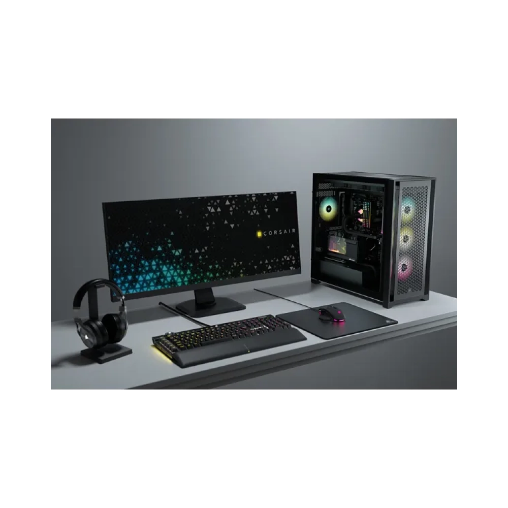 corsair 5000d airflow midi tower pc plastic steel tempered glass black atxeatxitx gaming