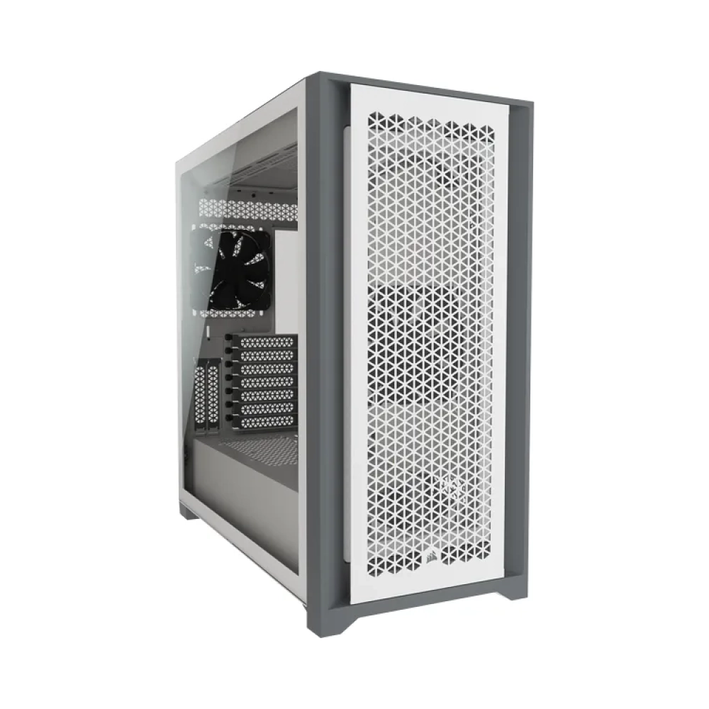 corsair 5000d airflow midi tower pc plastic steel tempered glass white gaming 17 cm