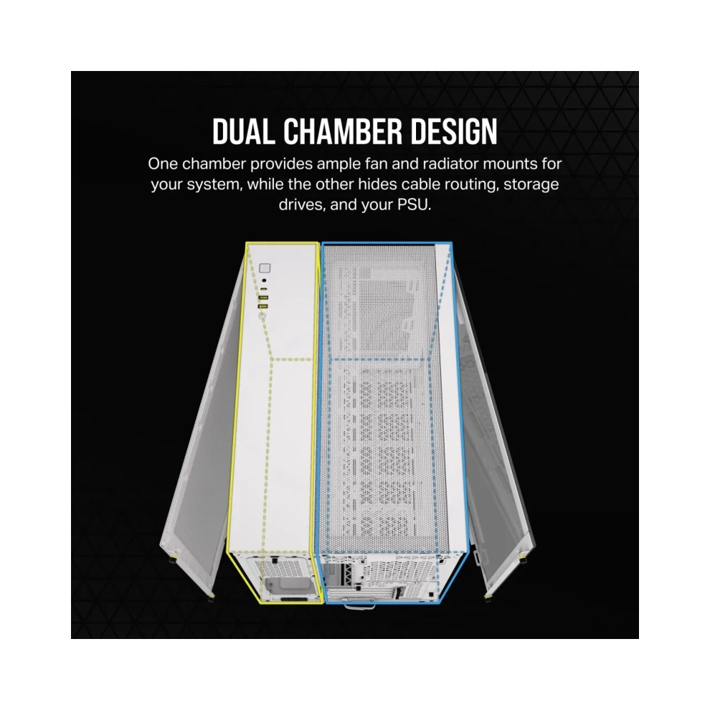 corsair 2500d airflow midi tower pc white atx 18 cm 40 cm
