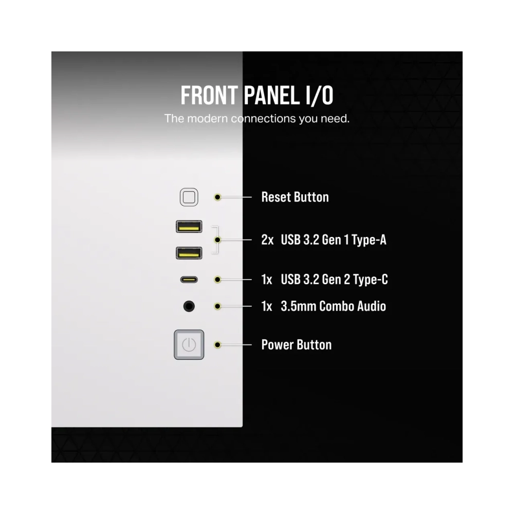 corsair 2500d airflow midi tower pc white atx 18 cm 40 cm